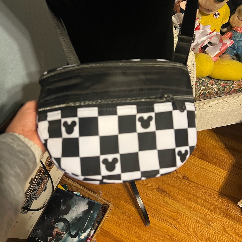 Checkered Black and White Crossbody Bag